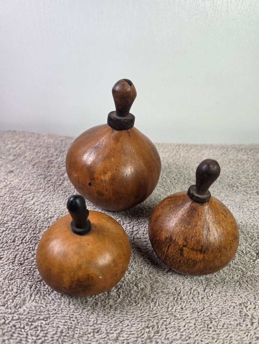 Set of 3 Traditional Calabash Medicine Containers With Wooden Stoppers - Picture 8 of 13